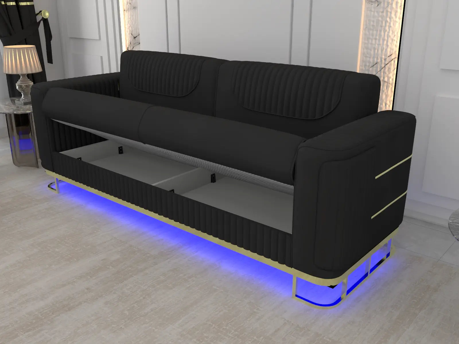 Turkish style sofa with storage and led
