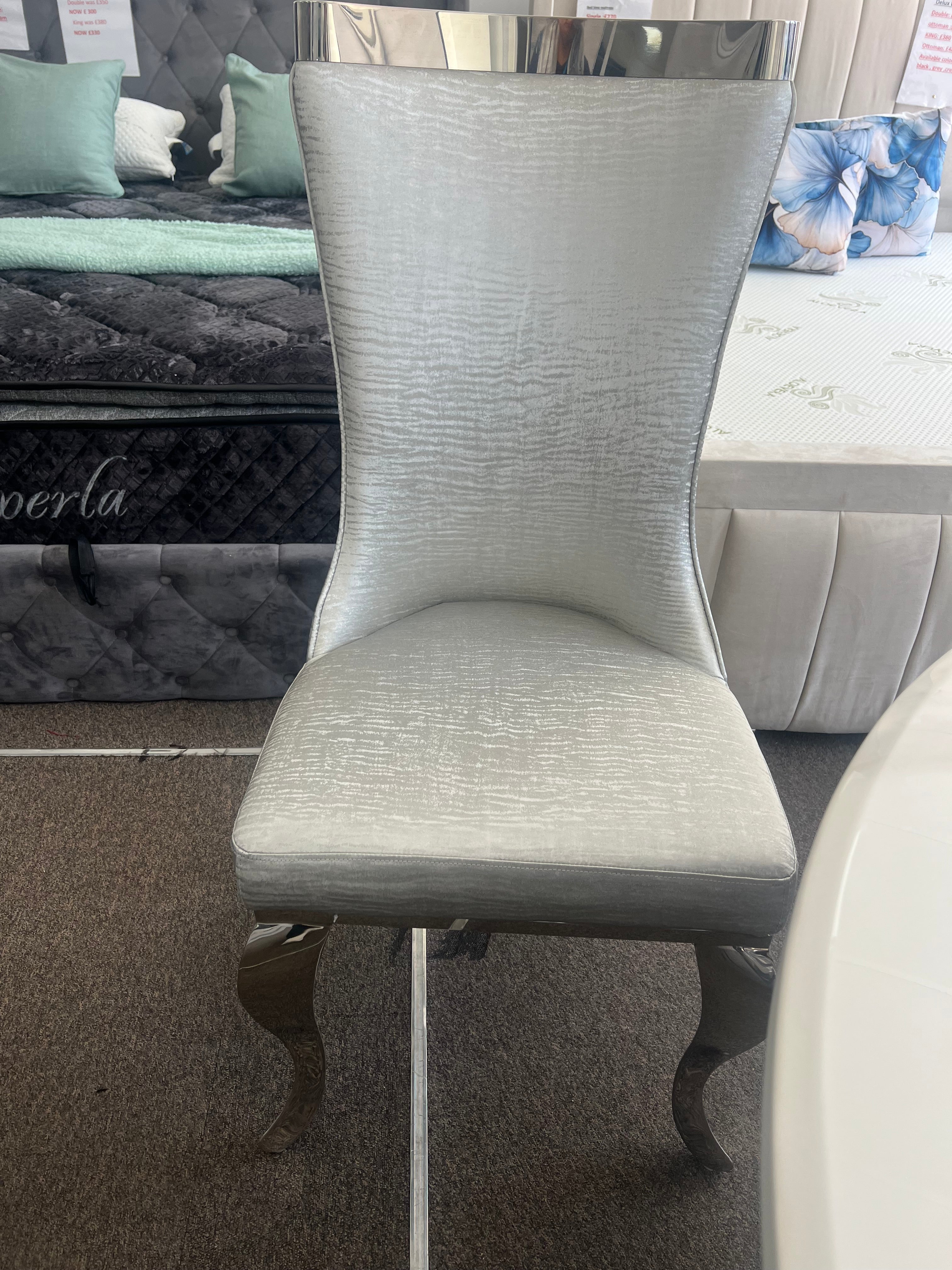 Fabric chairs with steel legs