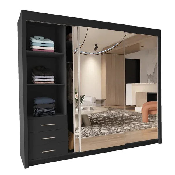 Chicago full mirror 250cm wardrobe