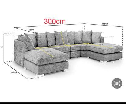 U-shape corner sofa  high back  scatter back