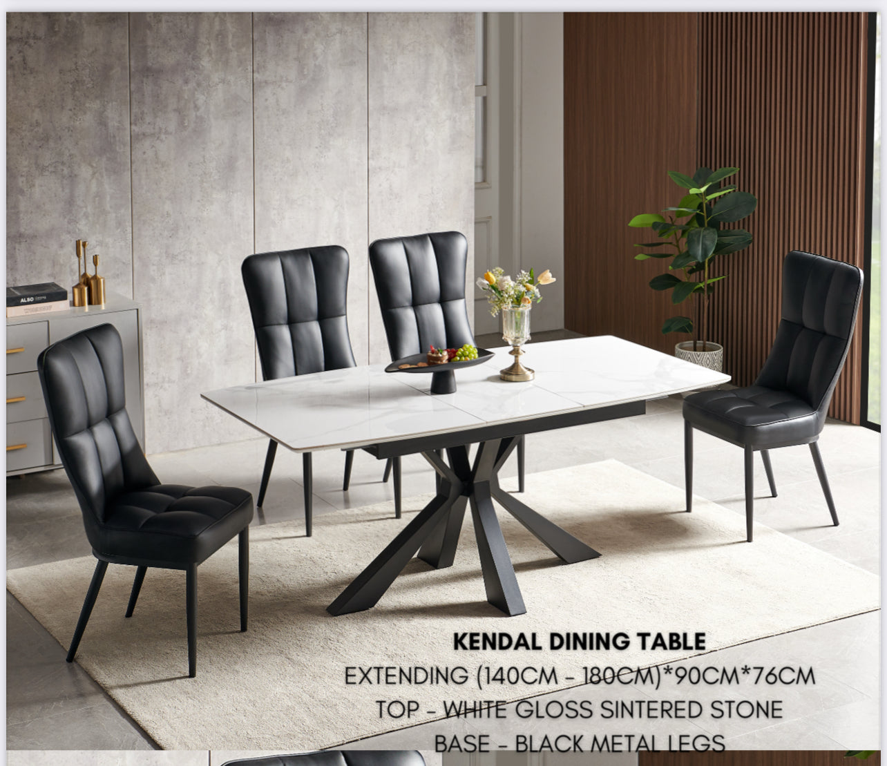 Kendall extendable dining table with chairs