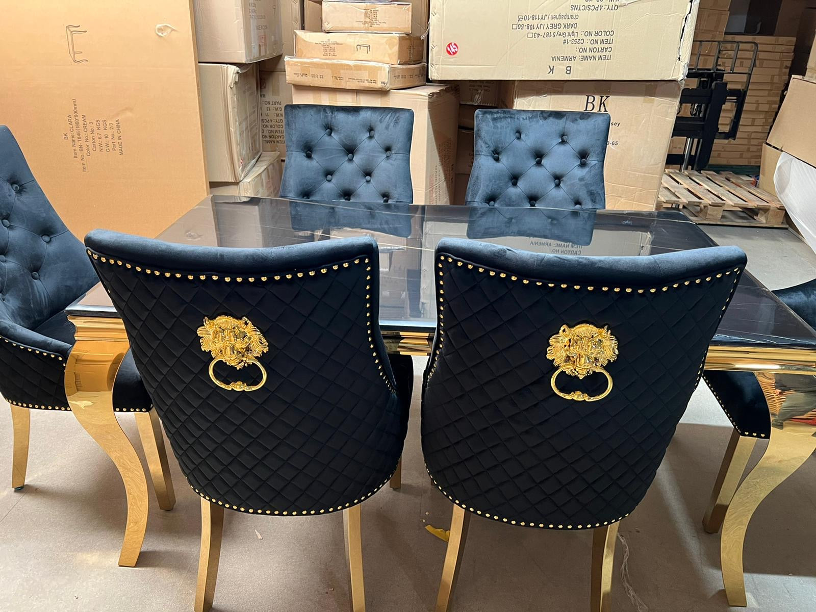 Marble table with chairs