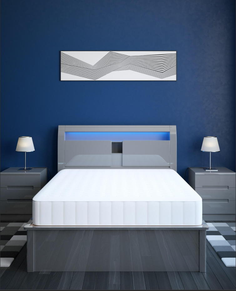 305 wooden bed with Led and speaker