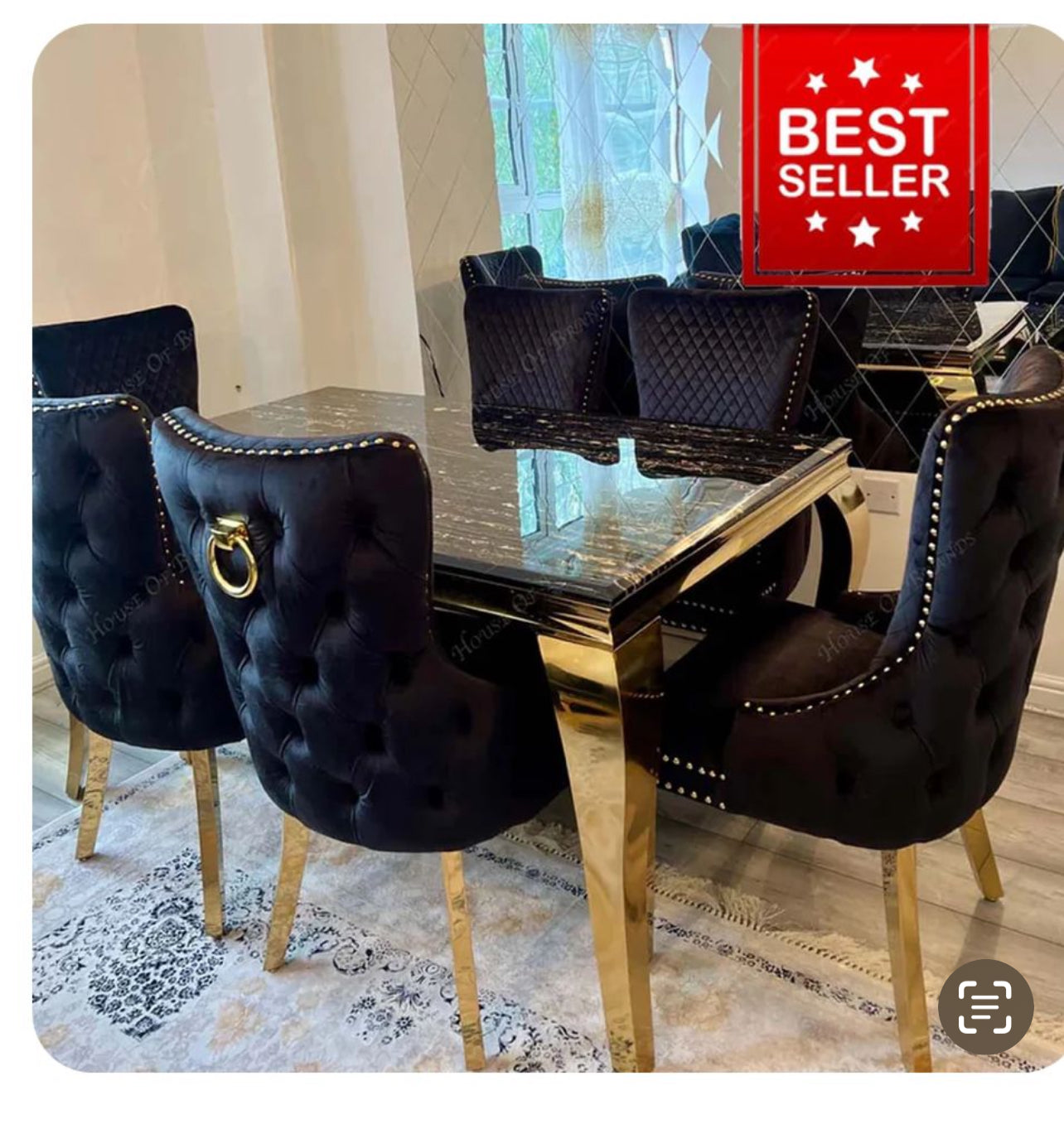 Marble table with chairs