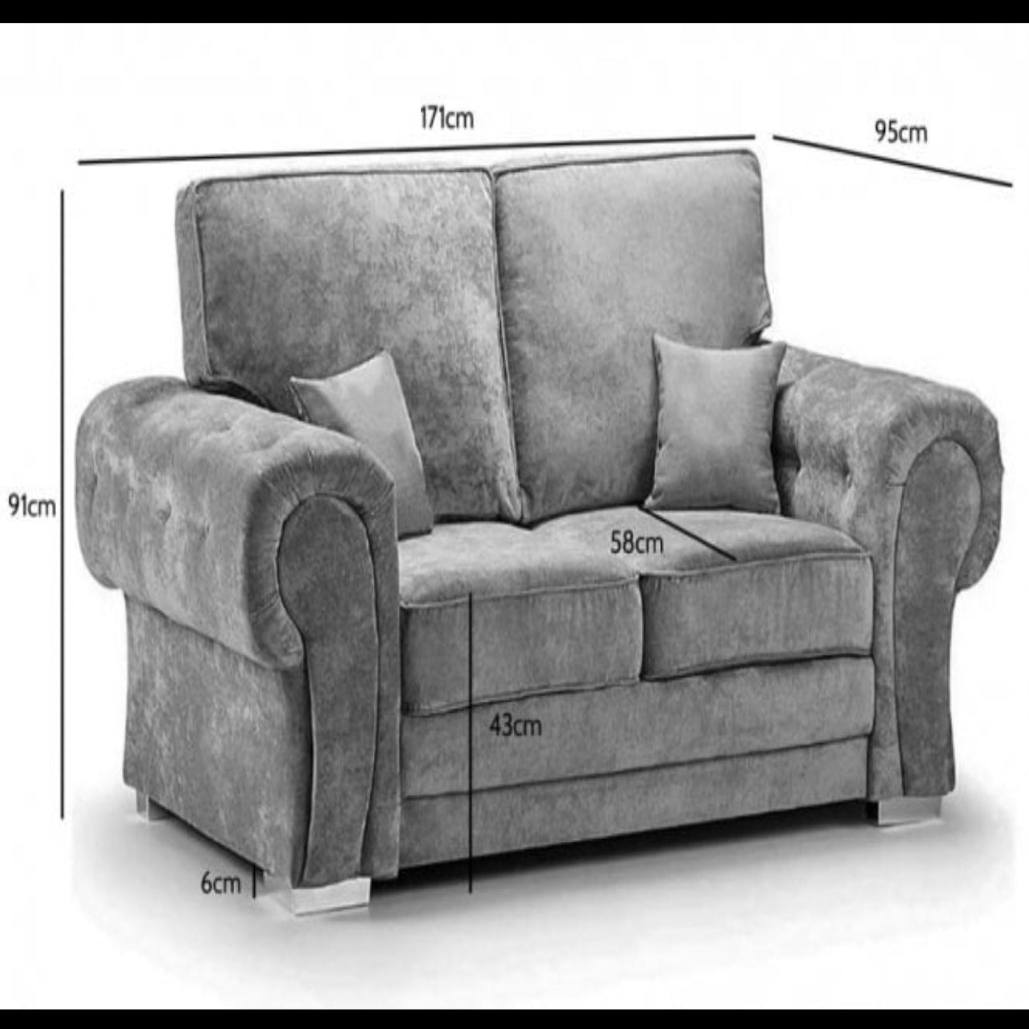 Verona high back 2 seater sofa