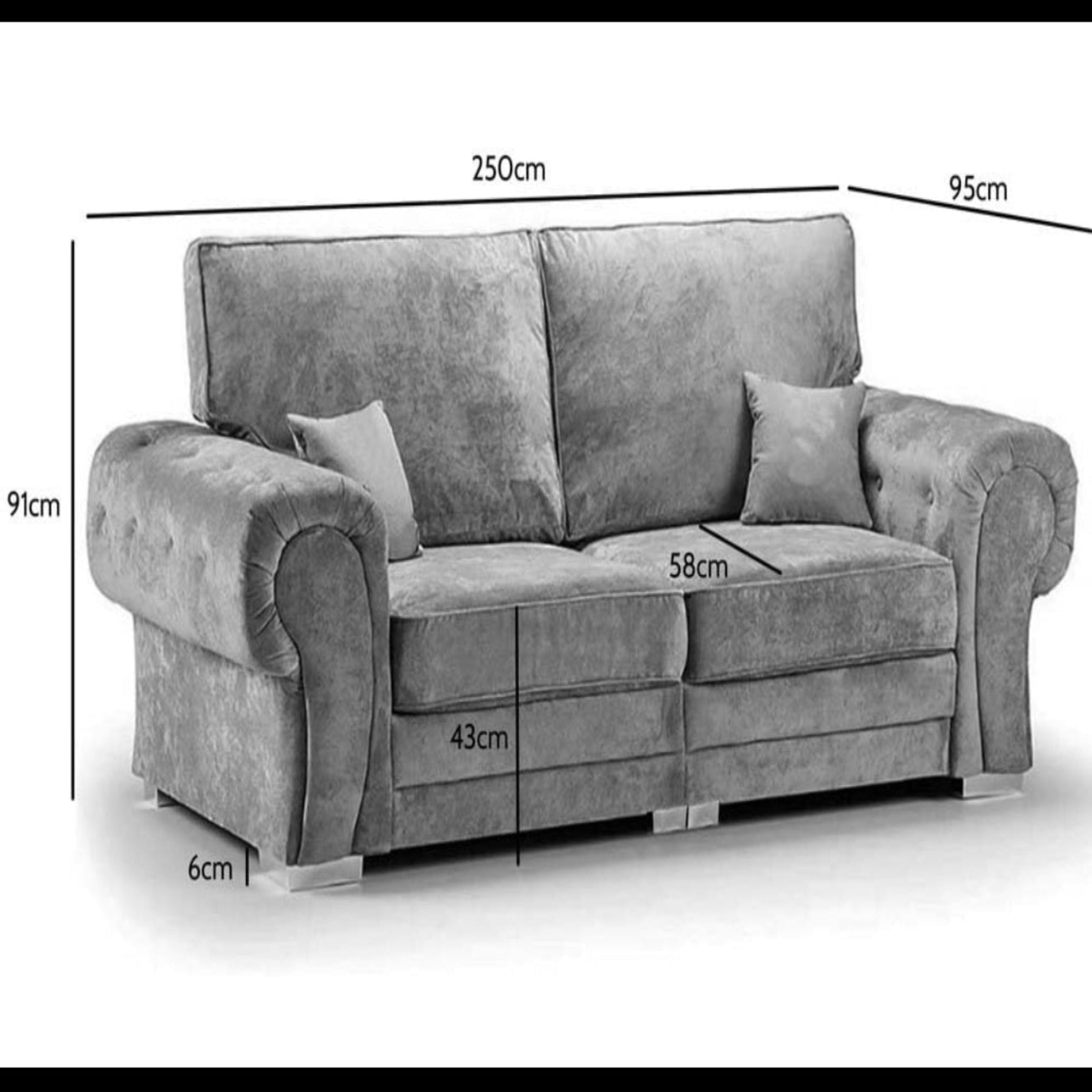 Verona high back 3 seater sofa
