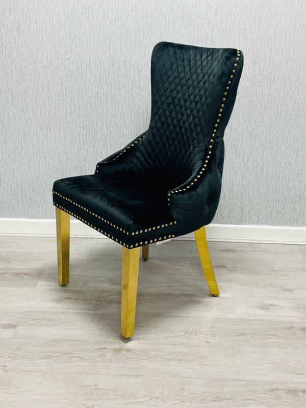 Victoria Dark Ring Knocker Velvet Chair