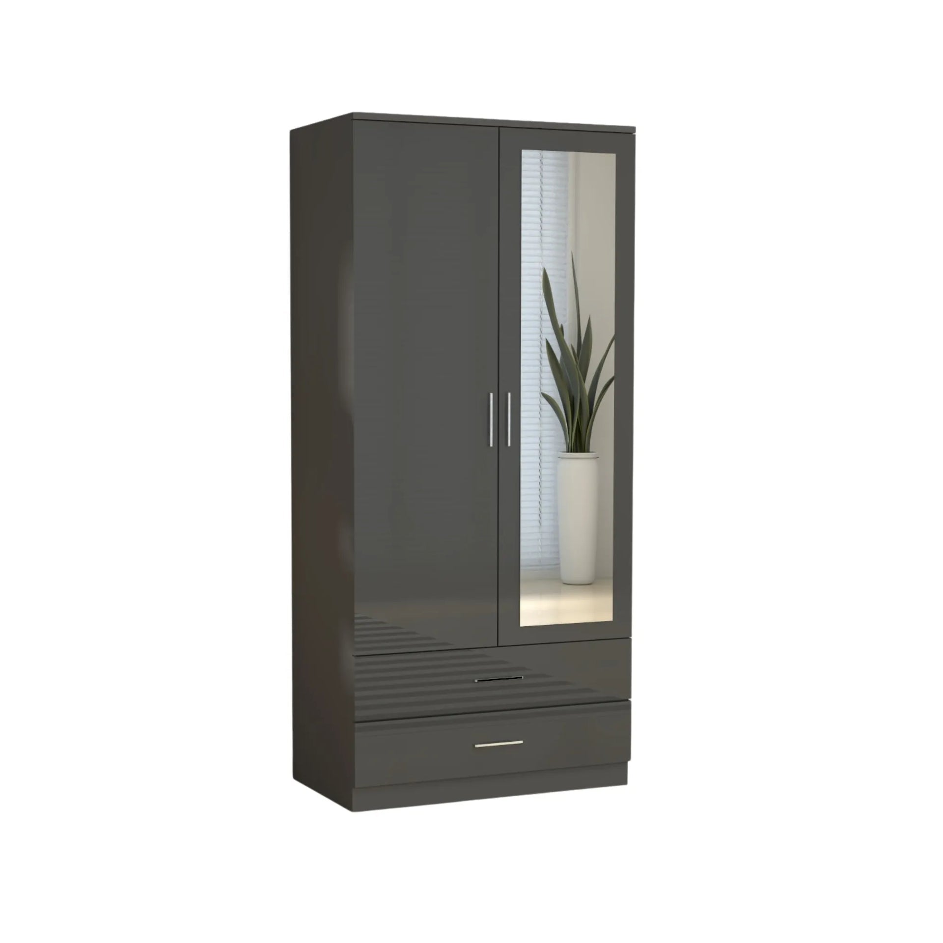 Verona high gloss small wardrobe with drawers