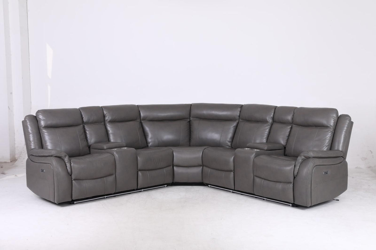 Lily leather electric recliner corner