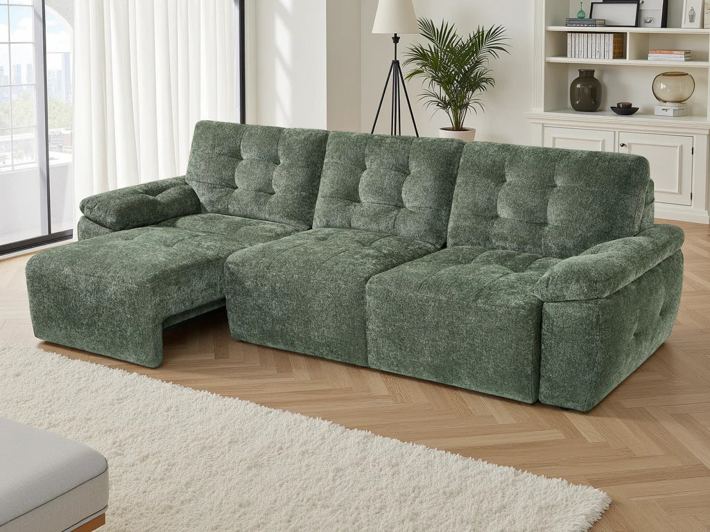 Dallas Electric 3 Seater Sofabed Grey Convertible Luxury Sofa Bed