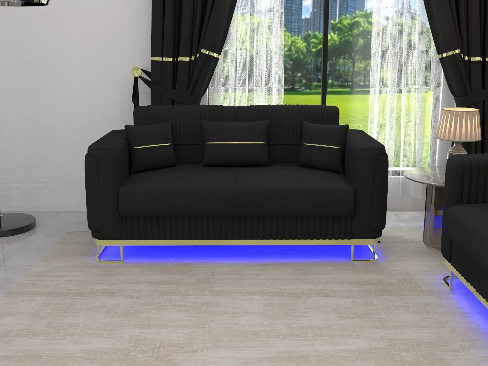 Turkish style sofa with storage and led