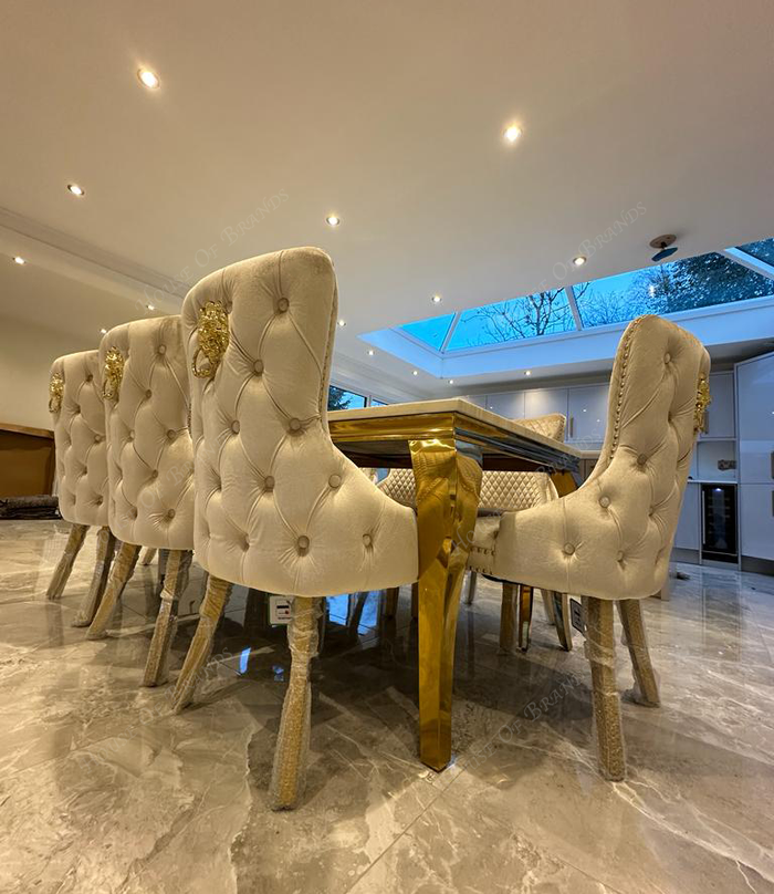 Louis dining table with 6 chairs