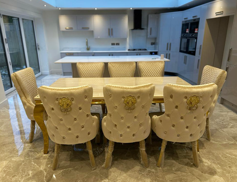 Louis dining table with 6 chairs