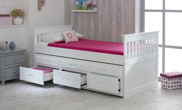 Captain bed with trundle and drawer