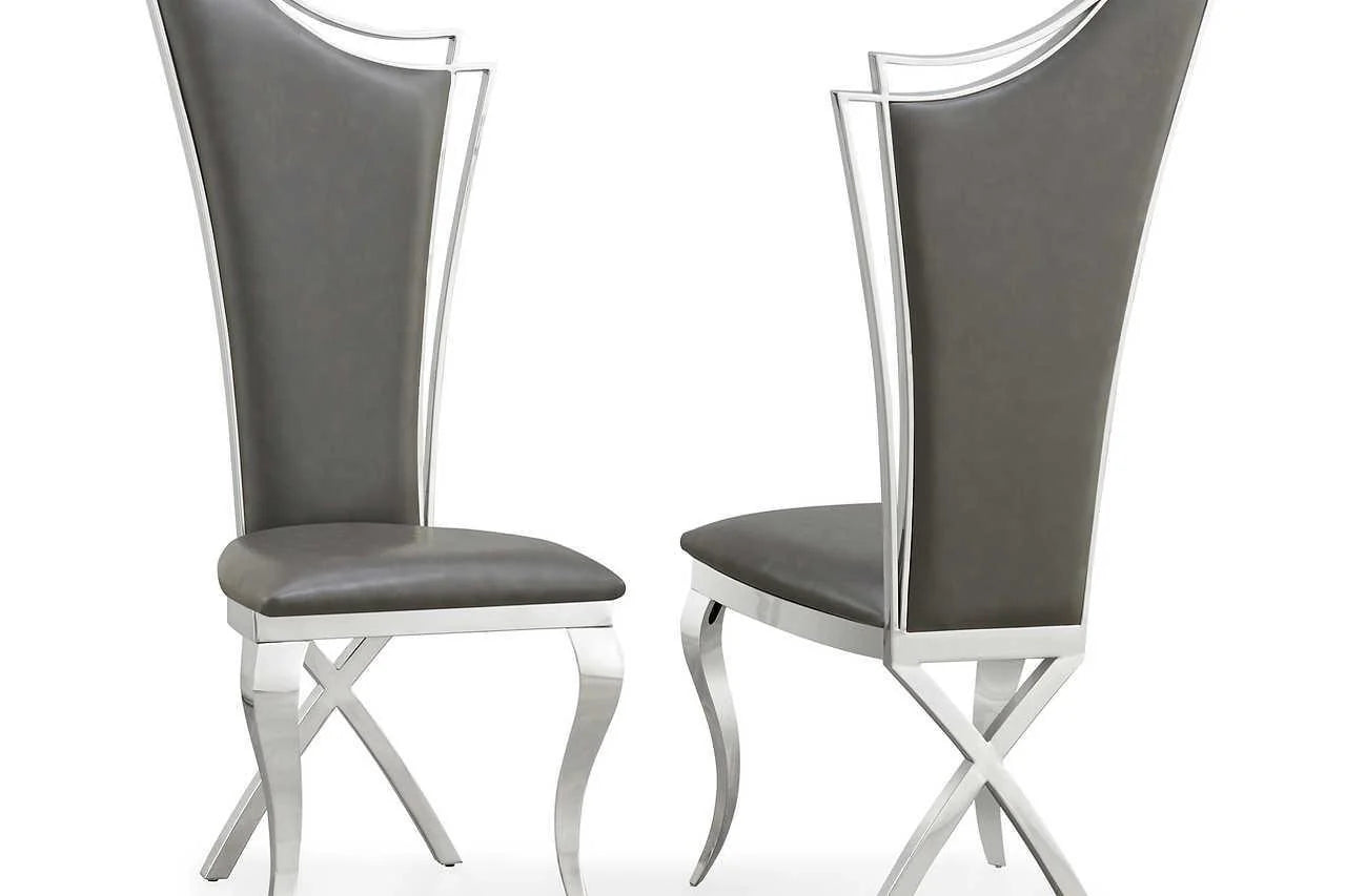 Serena chairs with silver legs x2