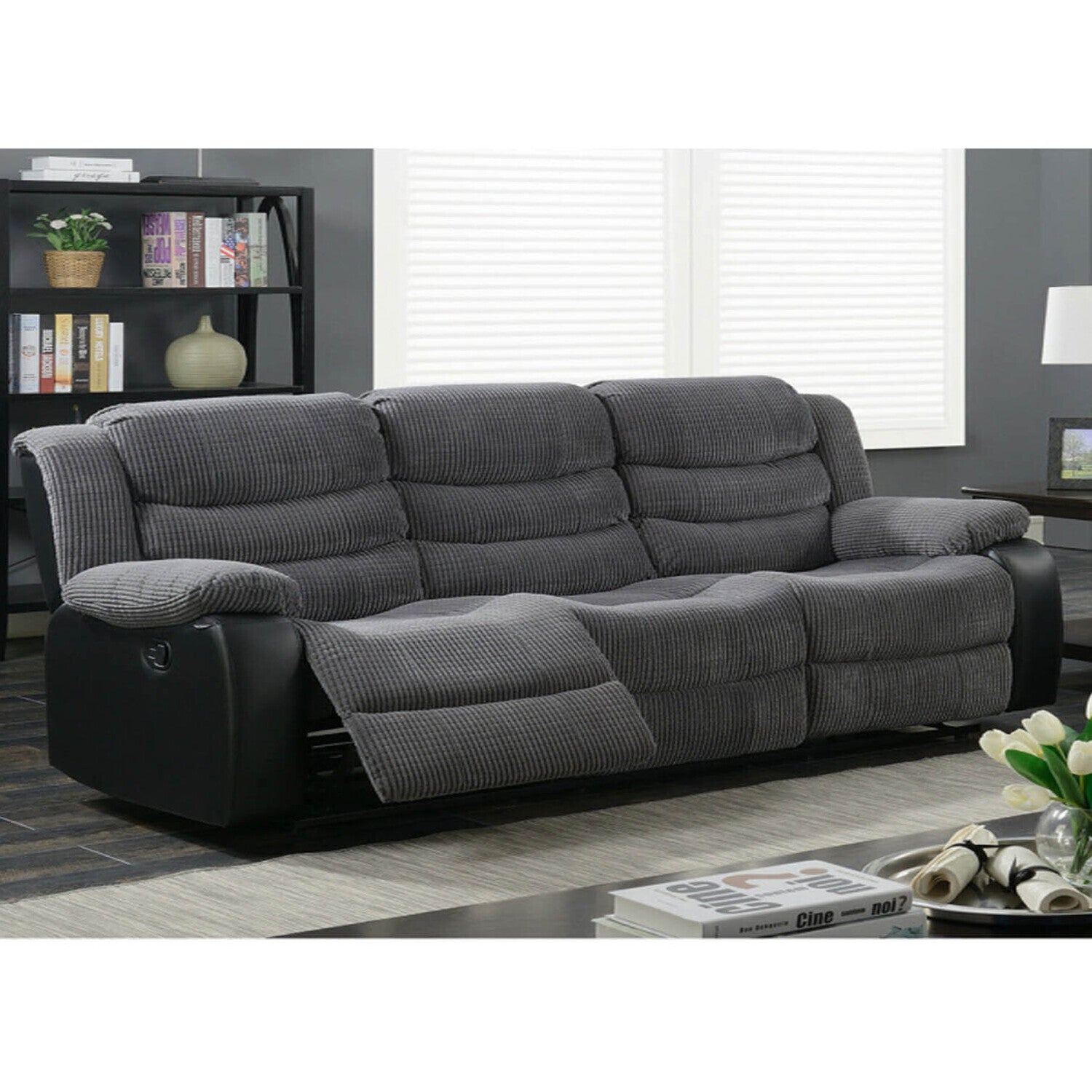 Rio Jumbo Cord Fabric Recliner 3 Seater and 2 Seater Sofa Set by