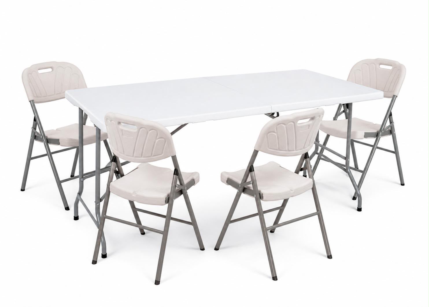 Folding table and 6 chairs