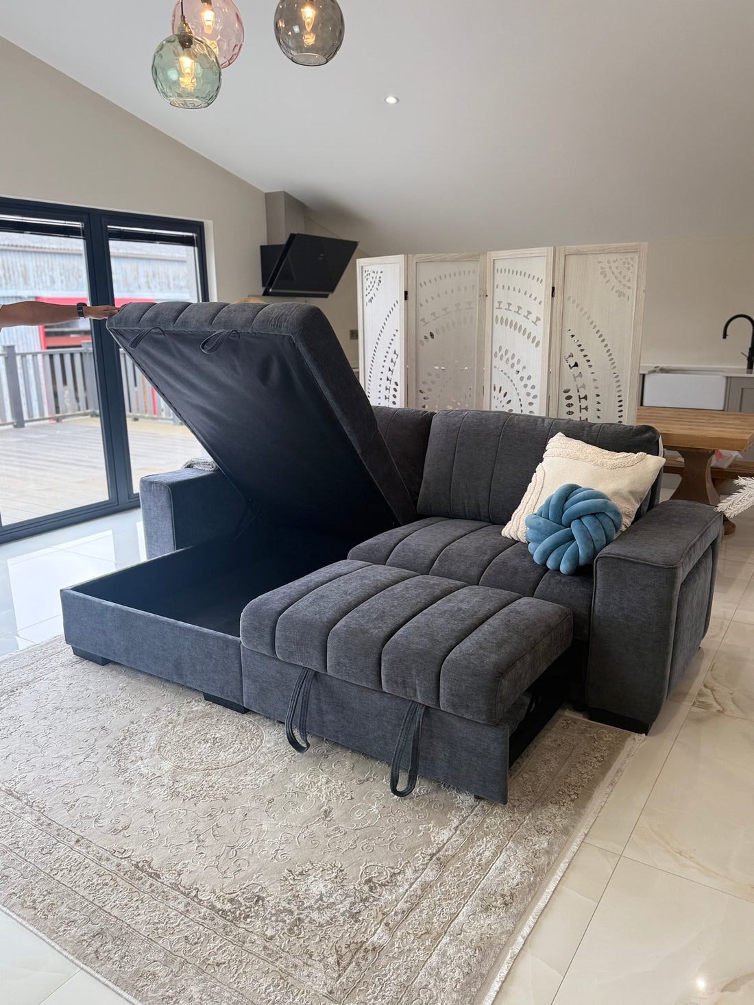 Franklin Universal Storage Sofa Bed With Cupholders & USB/C Charging