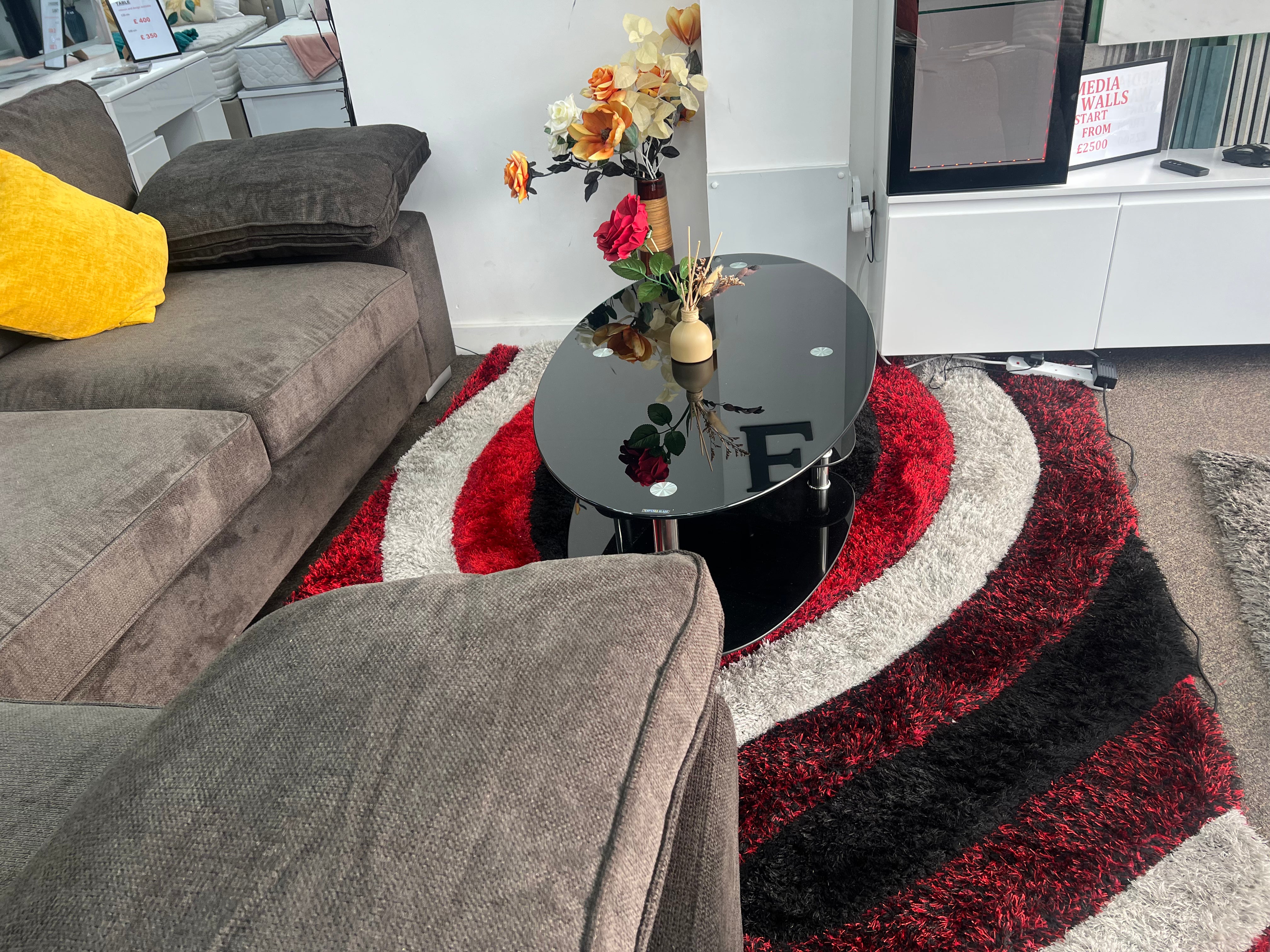 Glass coffee table with tempered glass