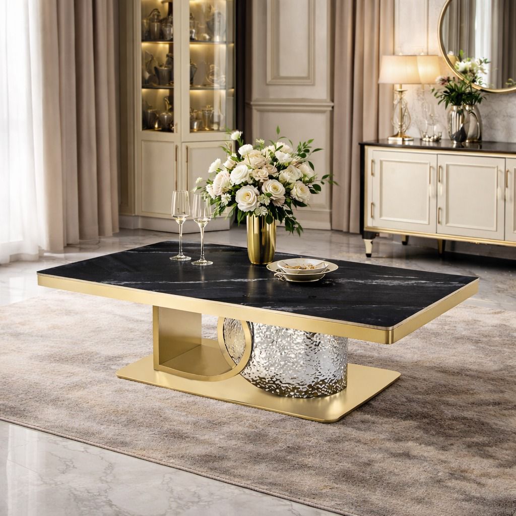 Louise coffee table with sintered stone