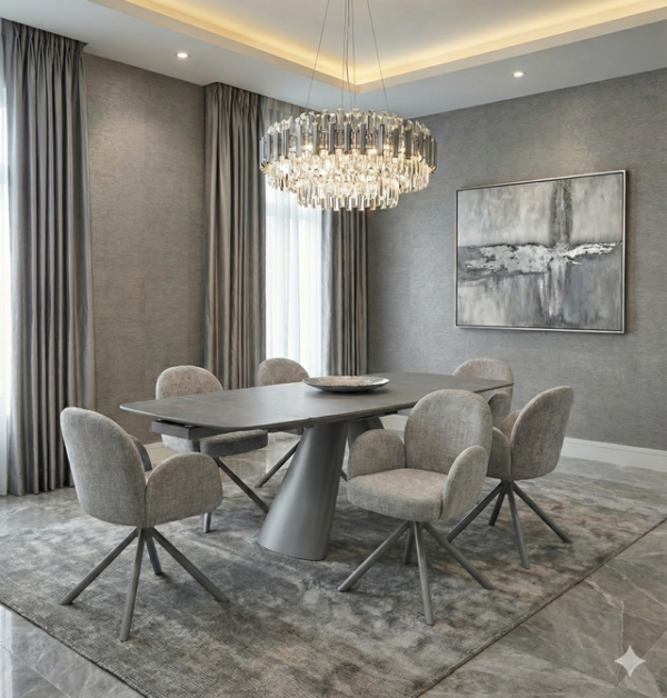 Olympia Beige Ceramic 160cm Table with chairs