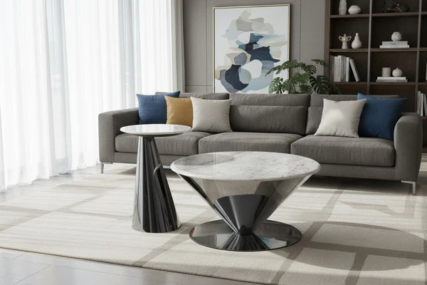 Marble coffee table in pair