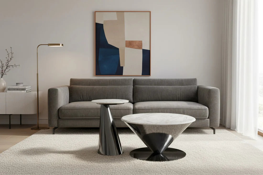 Marble coffee table in pair