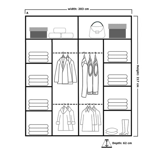 Ronni Sliding Door Wardrobe 203cm X 217cm