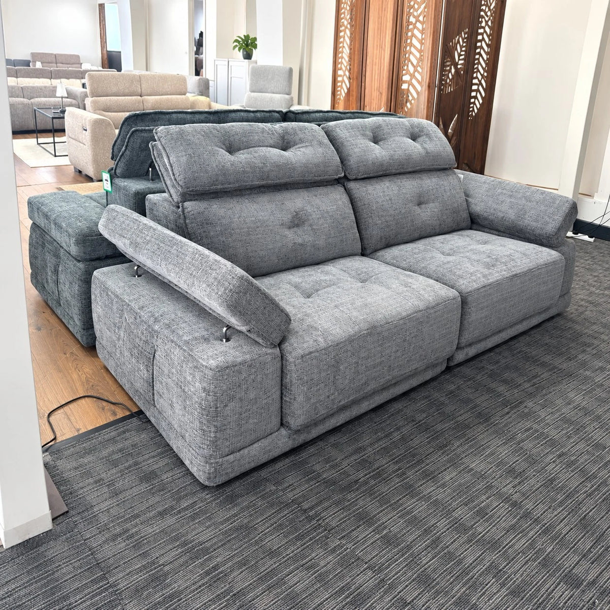 Kendal - Electric Large 3 Seater Sofa Bed| Light Grey | Power Sliding Remote