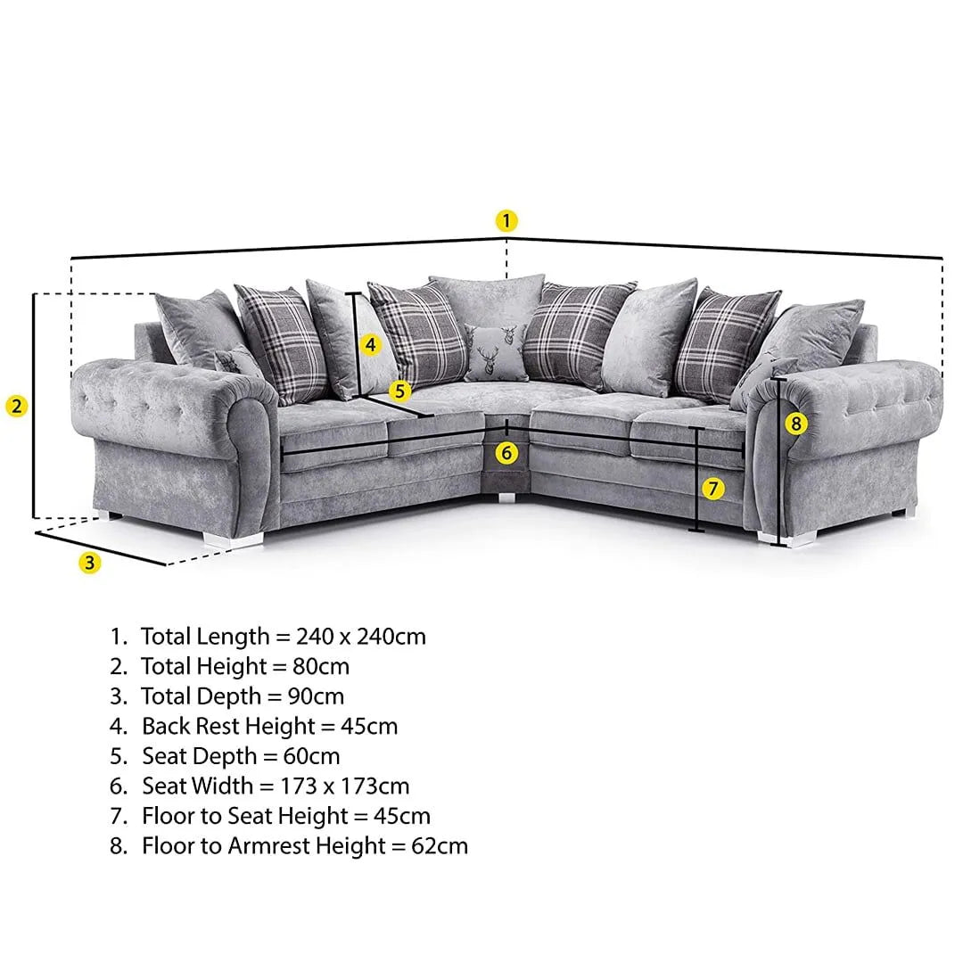 Verona corner sofa grey