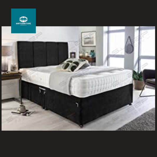 Double divan bed with mattress