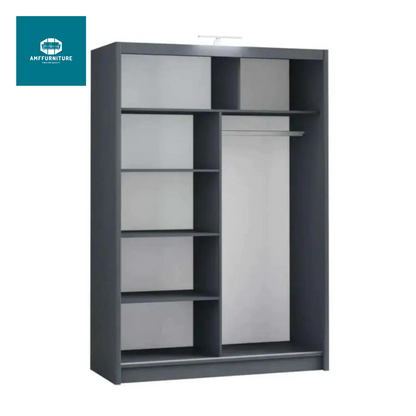 Sliding doors wardrobe chicago(100cm width) (white/grey/black)
