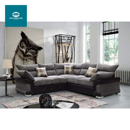 Lugan Corner Sofa grey and black