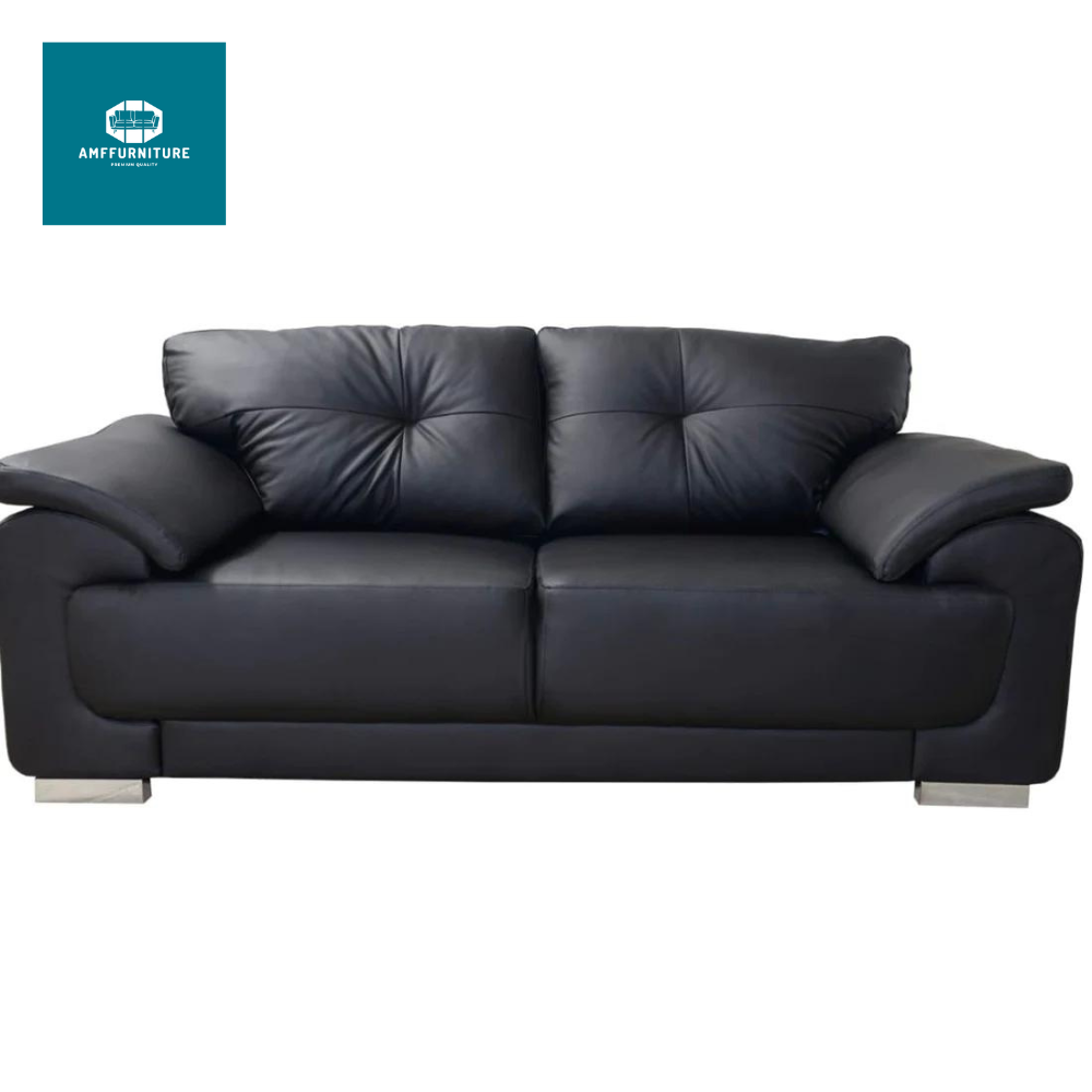Leather sofa 3+2 black