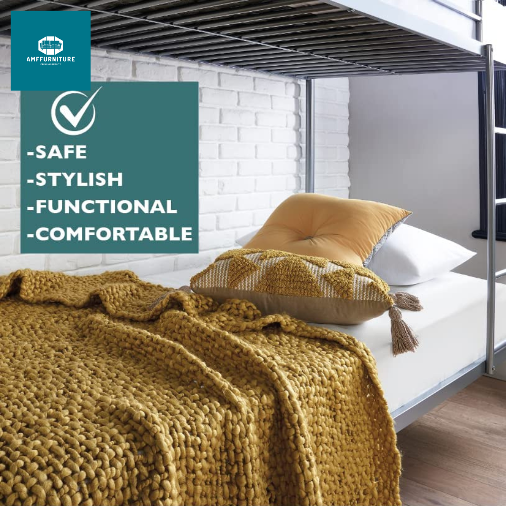 Metal bunk bed silver