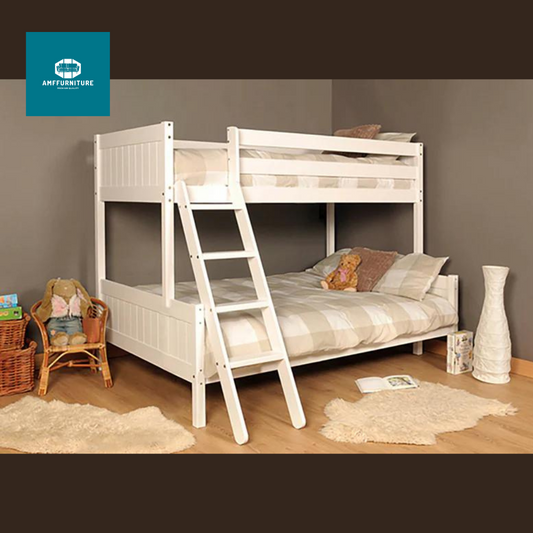 Wooden bunk bed trio with /without mattresses