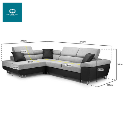 L shape anton sofa bed anton sofa right  arm side and left arm side