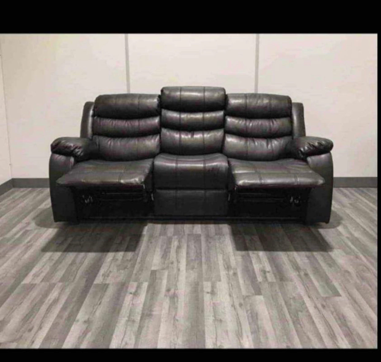 ROMA recliner leather sofa 3+2 /corner Black