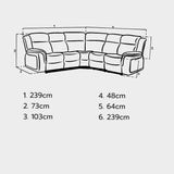 Linden sofa grey fabric recliner
