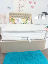 Suede fabric storage bed