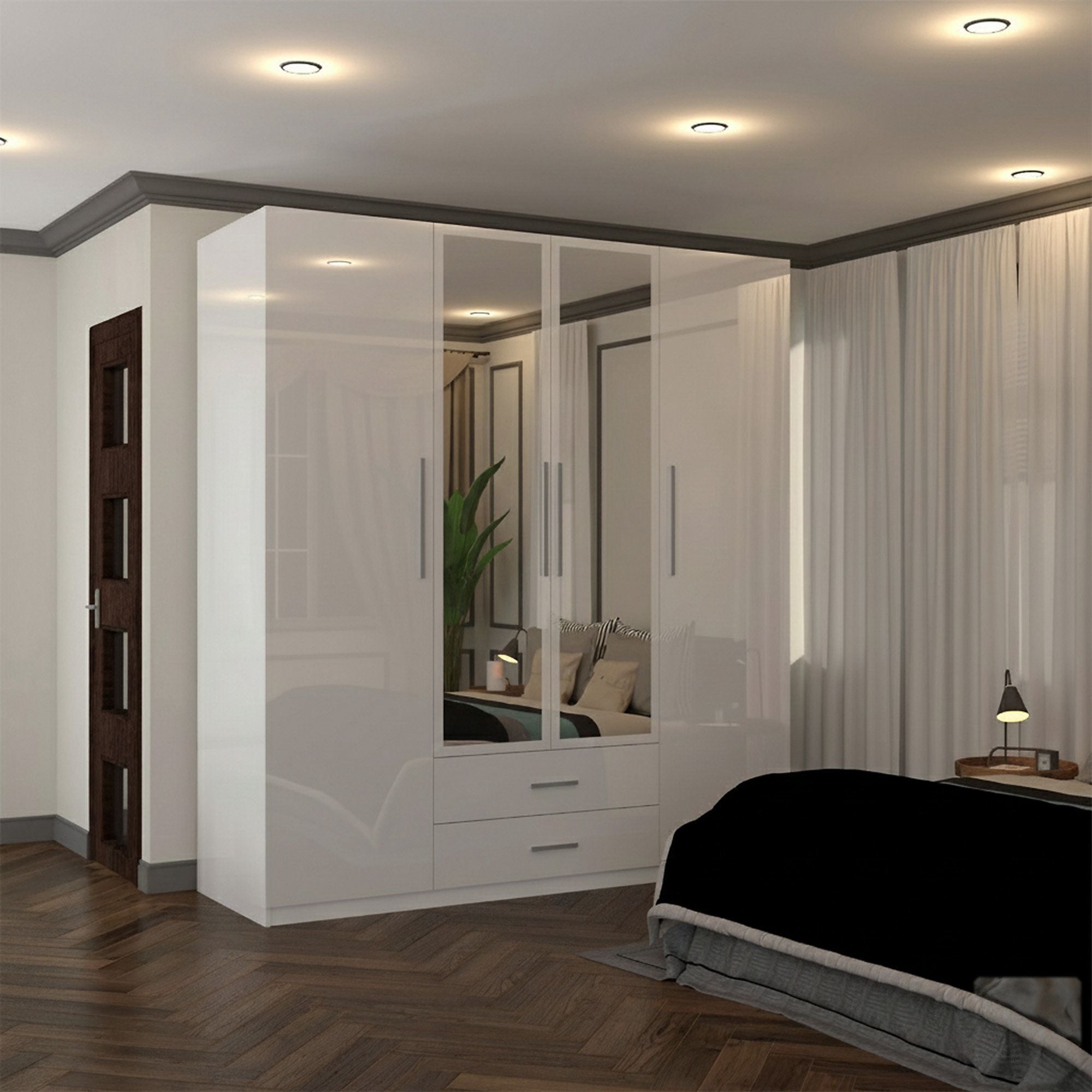 Large high gloss wardrobe