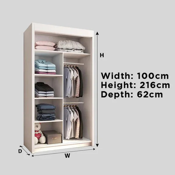 Sliding doors 100cm wardrobe