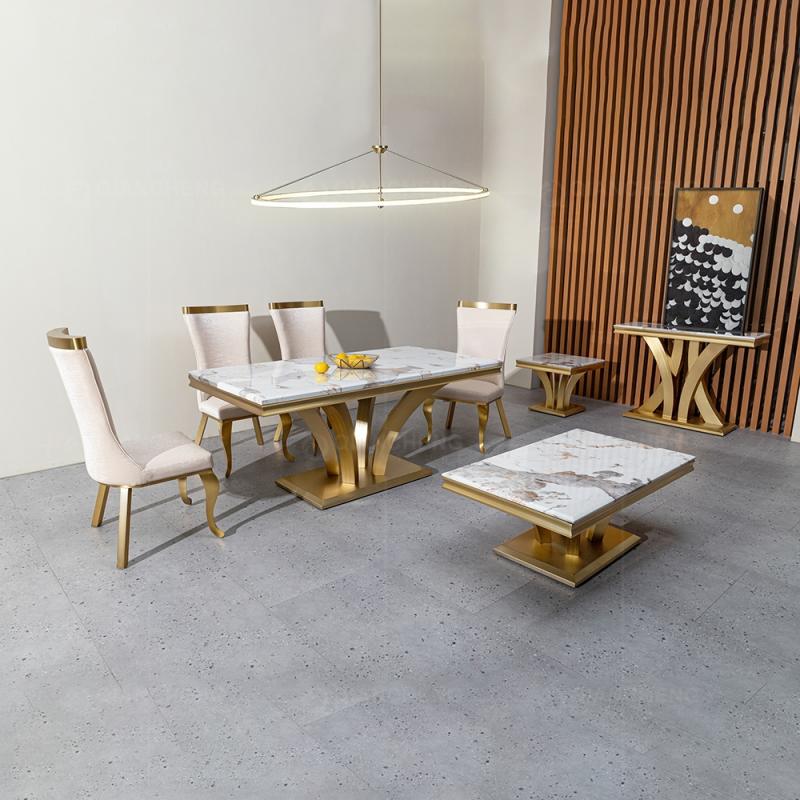 Charisma marble dining table with chairs