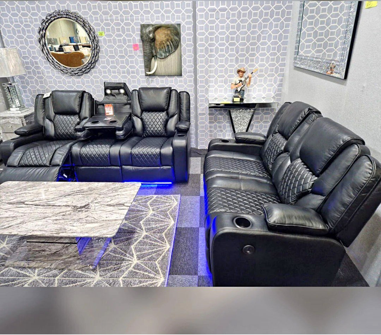 Electric leather recliner