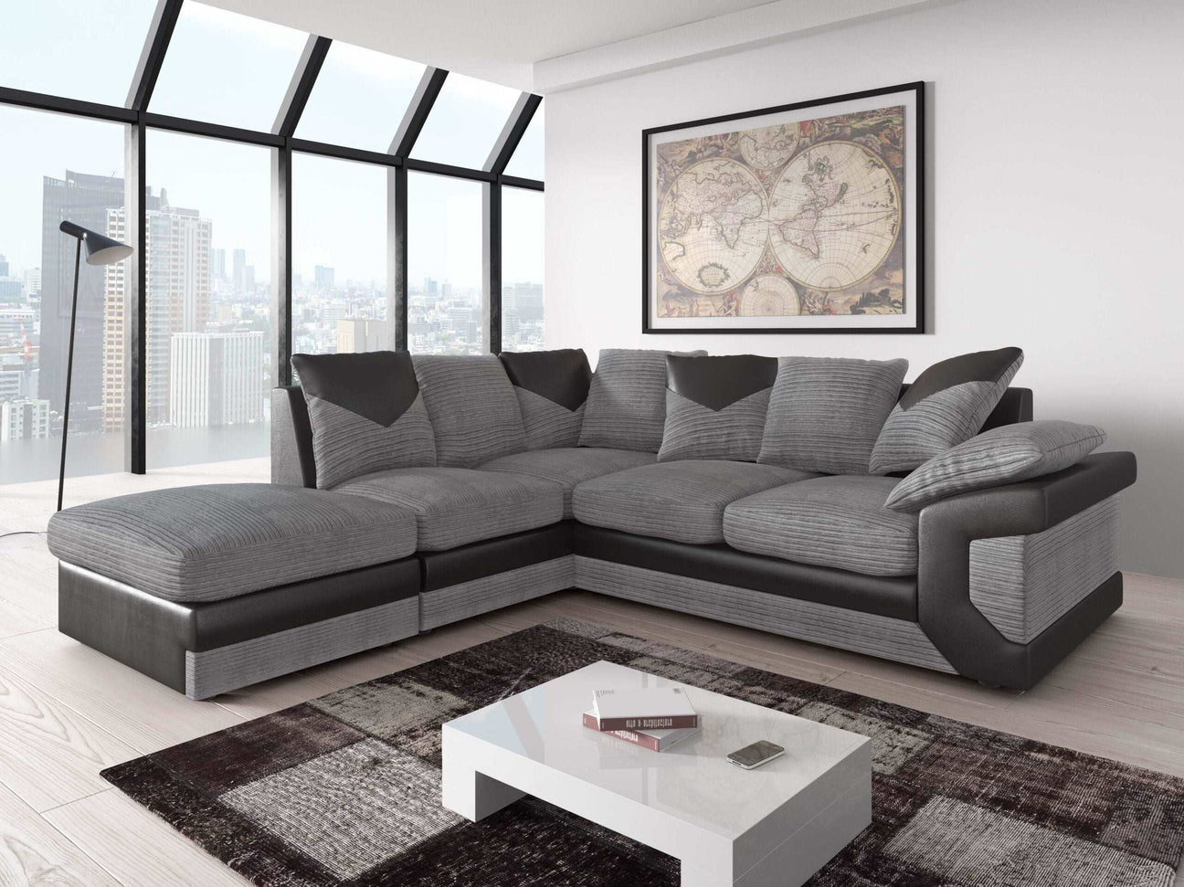 Dino L-shaped corner sofa – left or right arm for custom fit