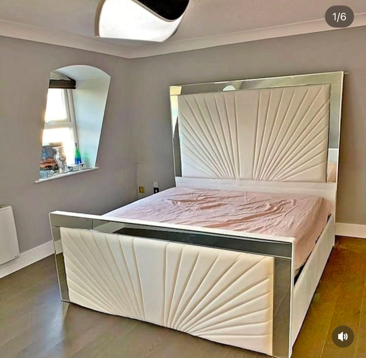 Quality Beds Upholstered Panel Bed Frame  with ottoman Storage