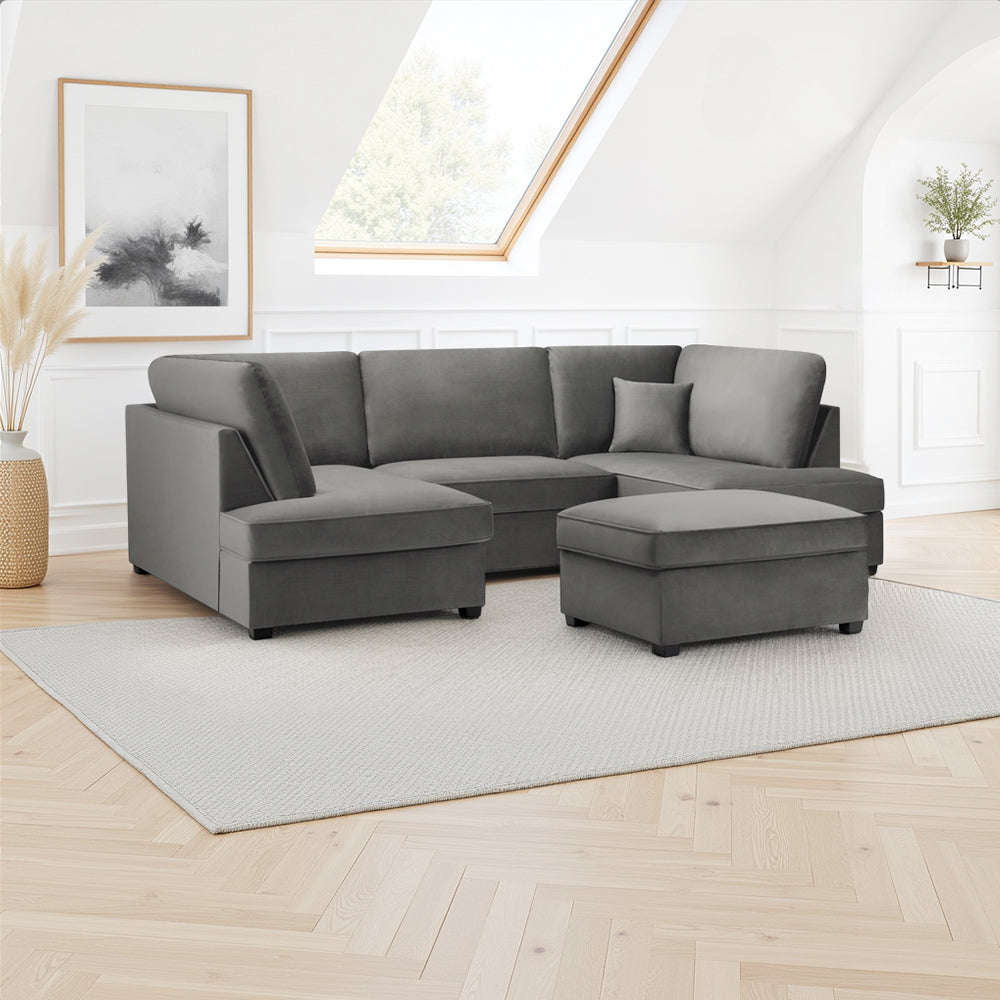 Carnaby u shape sofa plush valvet fabric
