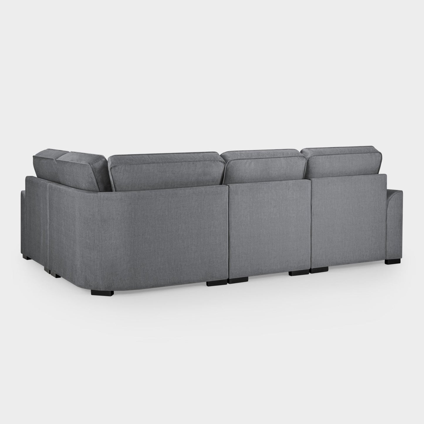 Gray sectional sofa on a white background