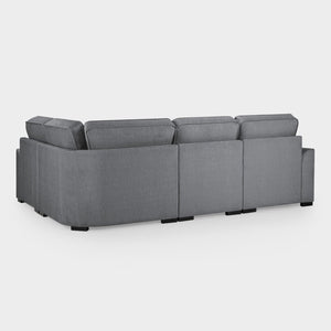Gray sectional sofa on a white background