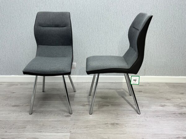 Home / Dining Chairs / Zermatt Zermatt Dining Chair (Grey PU with Grey Fabric)